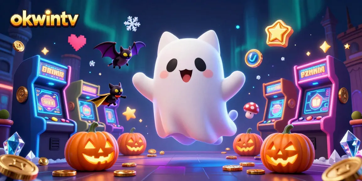 Experience thrilling betting through okwintv with a vibrant ghost cat and spooky gaming elements.