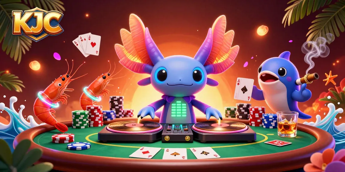KJC hosts vibrant poker games with lively characters, showcasing an exciting gaming atmosphere