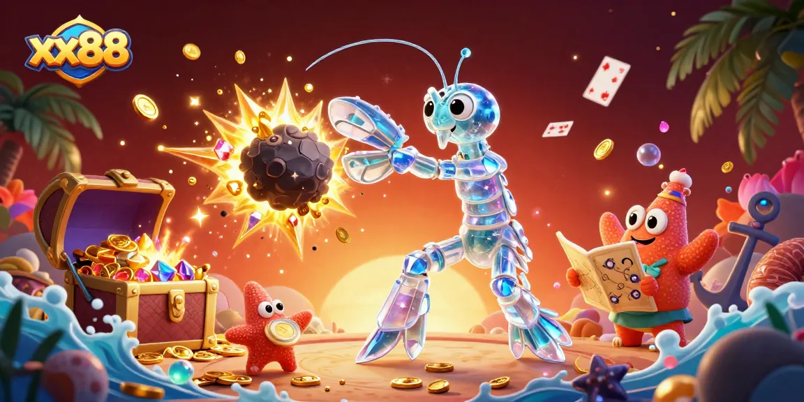 Engage with xx88's thrilling gaming adventure as a galactic samurai celebrates wins, surrounded by floating treasures and vibrant casino elements.