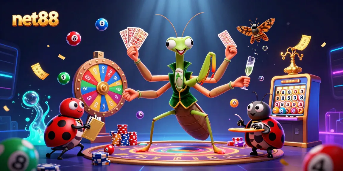 Win big with net88's dynamic casino scene featuring vibrant games and lively characters.