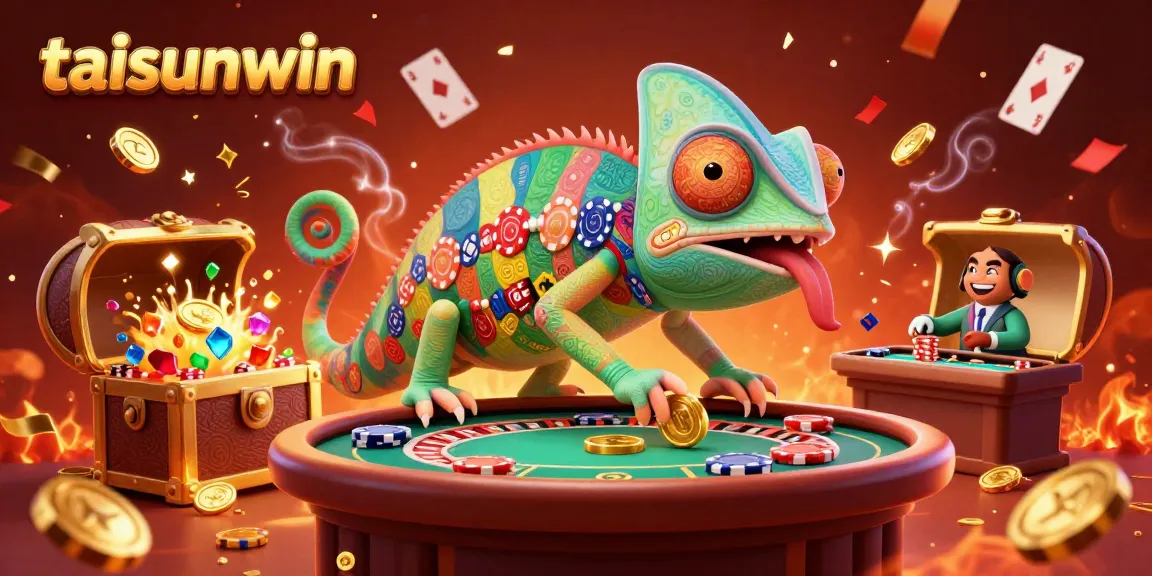 Engage in exciting casino action with taisunwin's vibrant chameleon managing poker games.