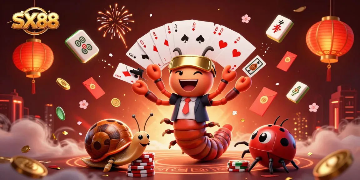 SX88 players experience dynamic online gaming with illustrative characters and festive elements.