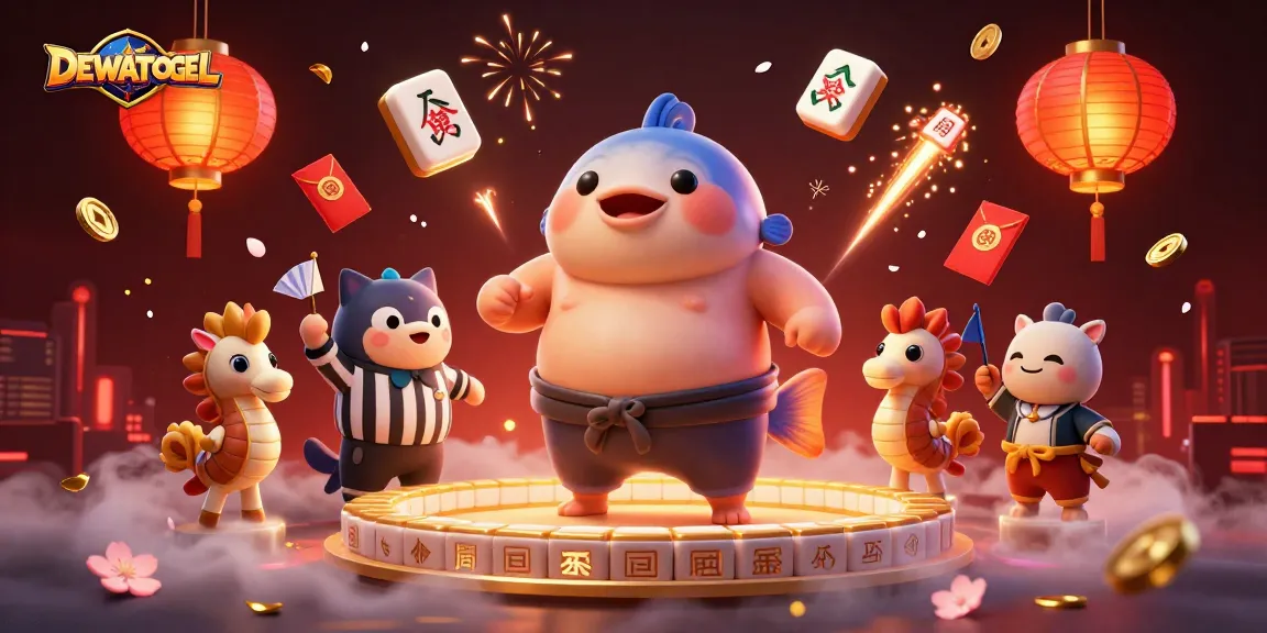 Engage with DEWATOGEL’s lively underwater casino scene featuring a fugu, catfish referee, and festive seahorses.