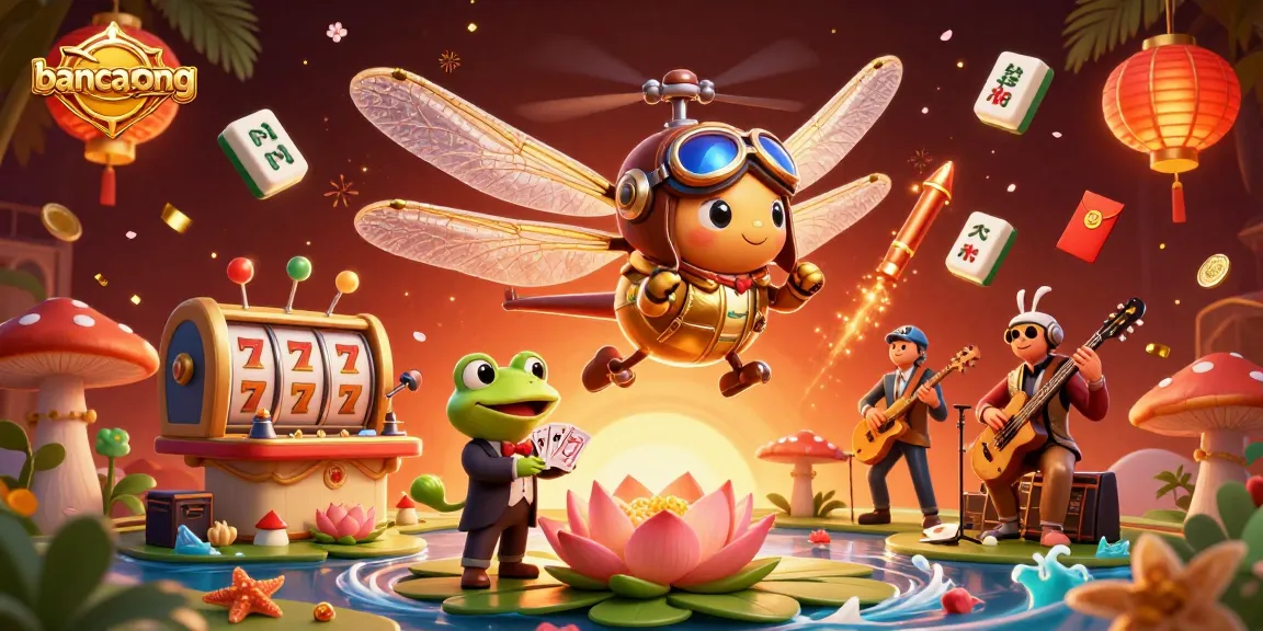 Engage in bancarong gaming excitement with a vibrant 3D casino scene and lively characters.