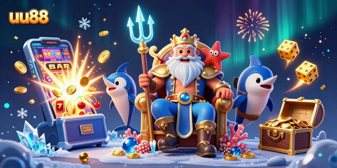 Experience thrilling gaming adventures with uu88 in this vibrant casino-themed illustration.