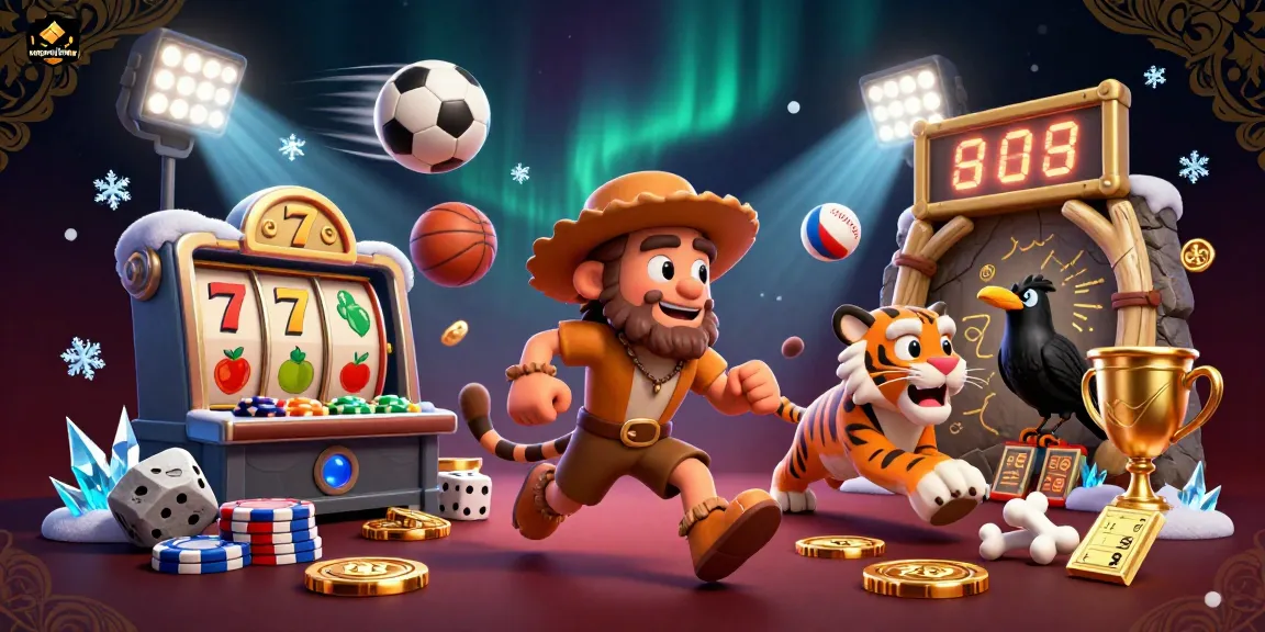 Engage in the thrilling mygamefishing casino experience with cavemen and sports elements!