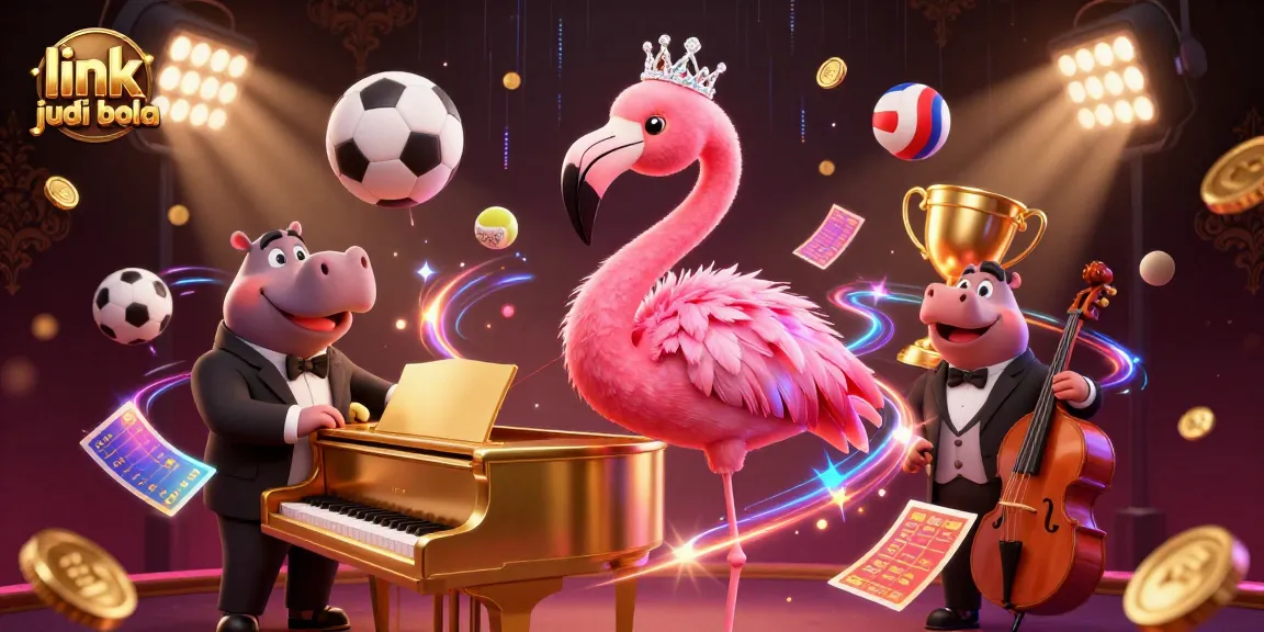 Engage in thrilling sports betting with link judi bola, featuring vibrant casino characters and dynamic game elements.