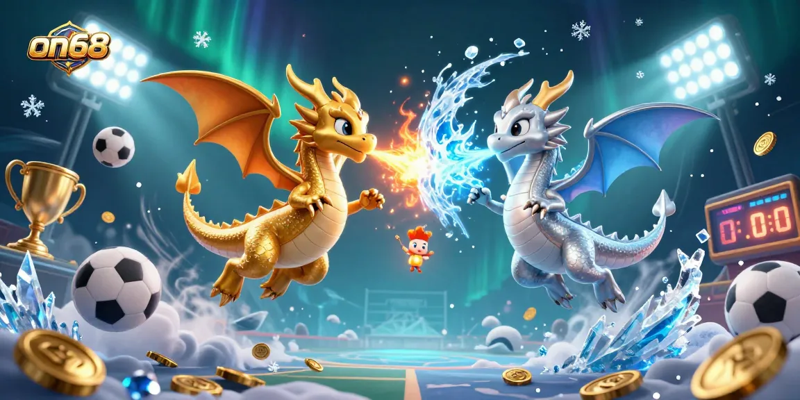 Experience thrilling action at on68 with dynamic dragons and sports betting elements in an enchanting 3D scene.