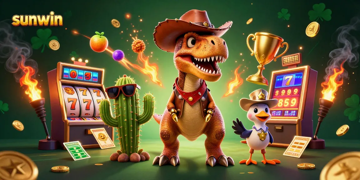Win big at sunwin with exciting slots and characters in a vibrant casino scene.