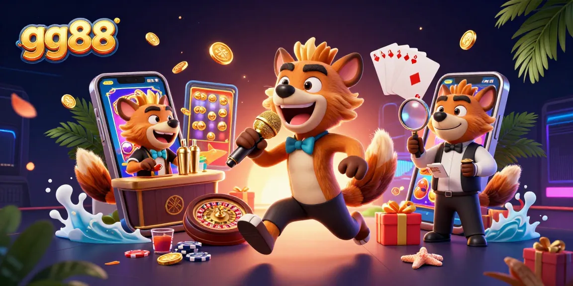Engage with gg88’s vibrant casino scene featuring hyenas in a comedy casino club with games and fun.