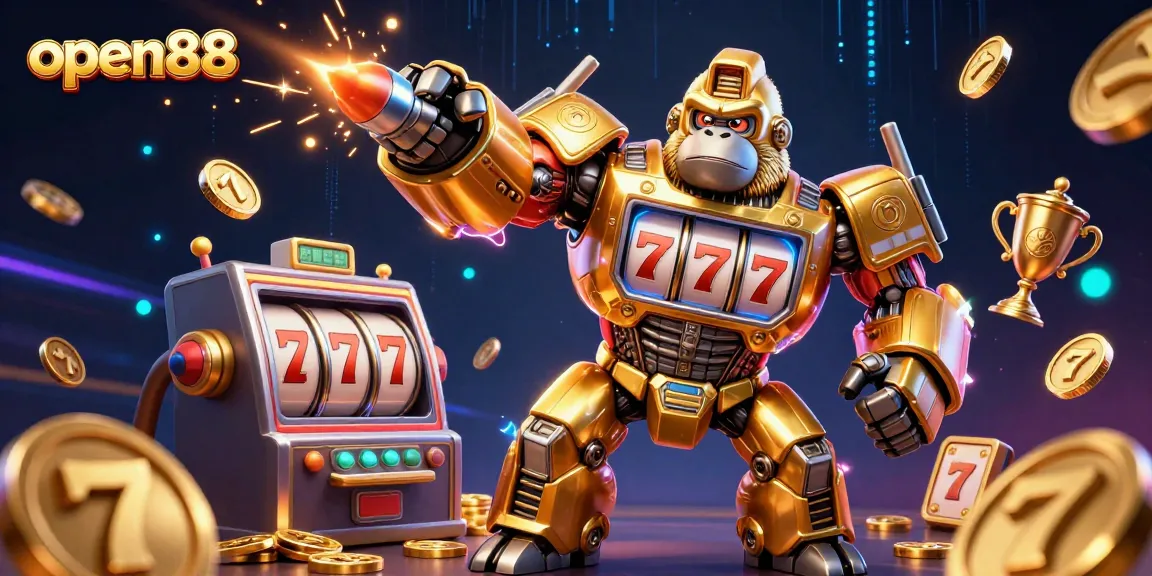 Experience thrilling gameplay at open88 with our dynamic golden gorilla mech and exciting slot elements!