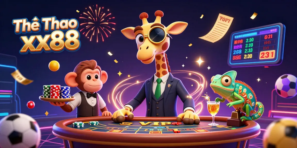 Experience the thrill of Thể Thao xx88 with vibrant sports betting elements and characters engaging in high-stakes excitement